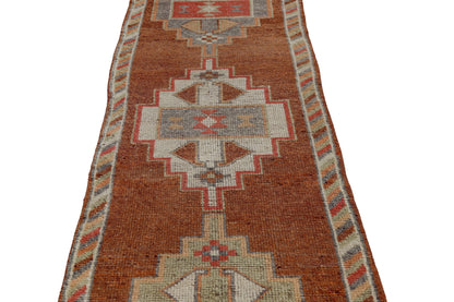 Muted Turkish runner Rug, Oushak runner, Vintage runner, Rug runner, 3x13 Rug Runner, Oriental rug ,Shabby chic ,Floor runner, 7213