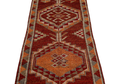 3x12 Turkish runner Rug ,Herki Vintage Runner, Hallway rug, Bathroom Handmade Carpet Runner rug, Kitchen rug, Narrow rug, 7215