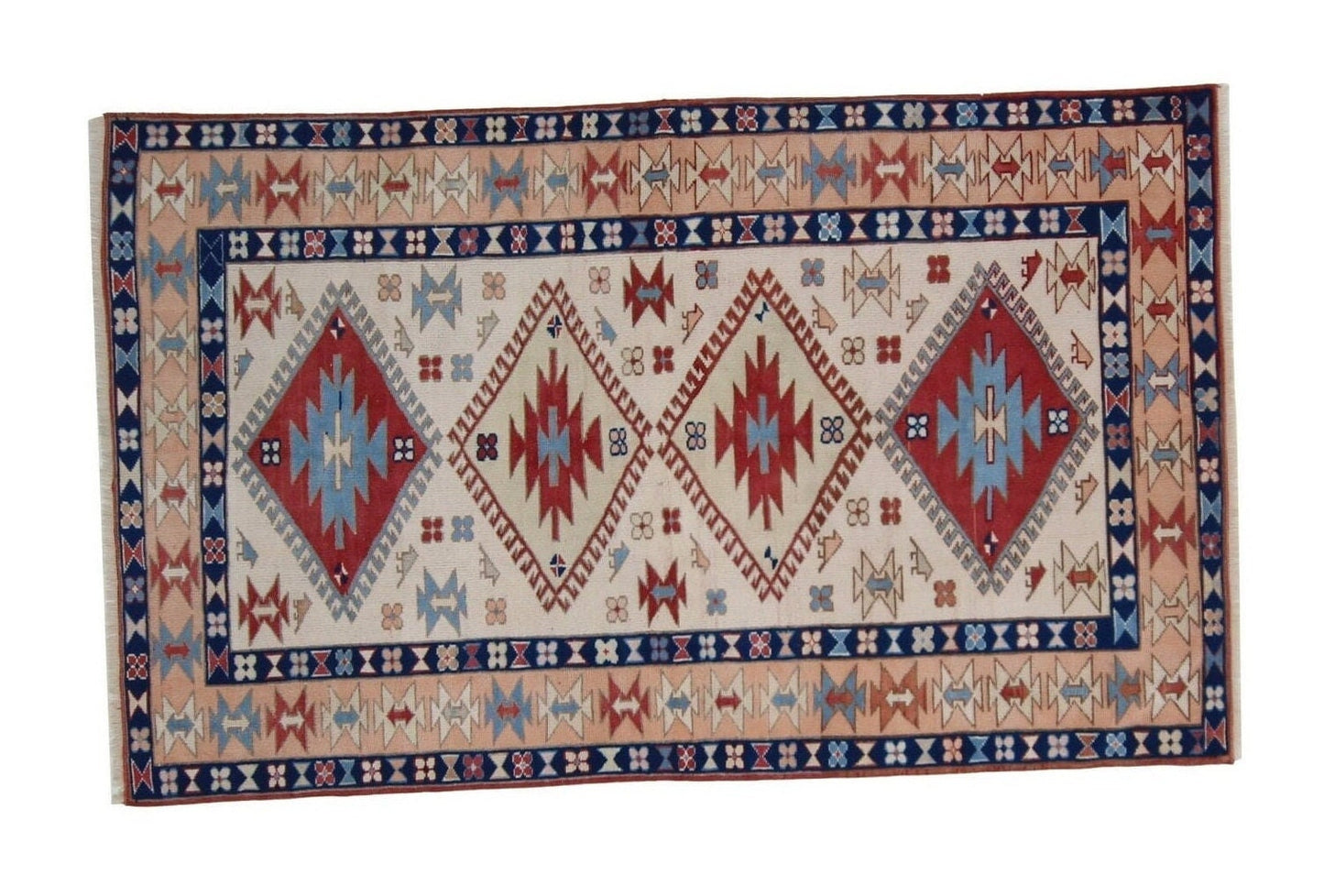 Bohemian Wool Anatolia Carpet rug, Turkish rug ,Small Oushak rug, Vintage Unique rug, Area rug 4x6, Nursery rug, Floor rug ,7745
