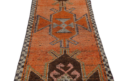 Turkish runner rug, Oushak Kitchen runner, Vintage Floor Oriental runner , 3x10 Rug runner ,Antique rug, Hallway runner ,7208