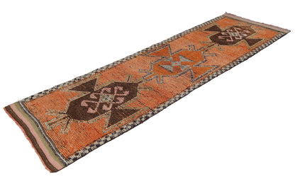 Turkish runner rug, Oushak Kitchen runner, Vintage Floor Oriental runner , 3x10 Rug runner ,Antique rug, Hallway runner ,7208