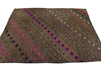 Turkish Vintage Kilim Rug, Handmade Kilim Rug, Rug Kilim 6x8, Living Room Rug, Wool Rug, Kilim Rug, Primitive Rug, Area Kilim Rug, 3237