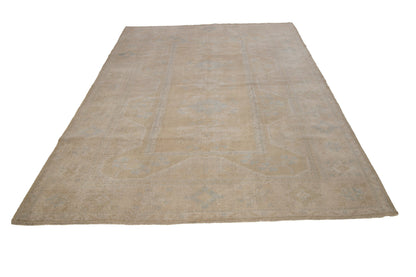 7x10 Turkish rug, Beige Wool Area Rug, Oushak rug ,Vintage rug ,Beige rug 7x10, Handmade Carpet rug, Farmhouse decor, Living room rug, 7729