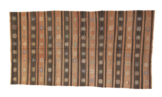 Handmade Eclectic Kilim Rug, Turkish Unique Kilim Rug, Bohemian Rug, Bedroom Rug, Rug Kilim, Kilim Rug 6x10, Area Striped Kilim Rug, 3235