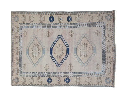 5x8 Area Anatolian Carpet rug, Coastal Turkish rug, OUSHAK TURKEY RUG, Vintage rug Neutral, Living room Rug ,Bedroom Turkish rug , 7305