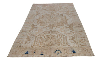 Pastel Kars Vintage Rug,Faded Turkish rug,Anatolian Mid-century Oushak Rug,Carpet rug,5'4x8'9 ft, 6x9 Area Pale Rug,Soft rug,Unique rug,7501