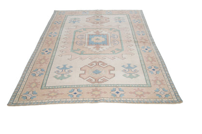 Oushak Carpet rug, Turkish Rug, Vintage rug, Handmade rug, Wool Rug, Coastal decor, 6x8 Turkish Vintage rug, Living room Rug, 7302