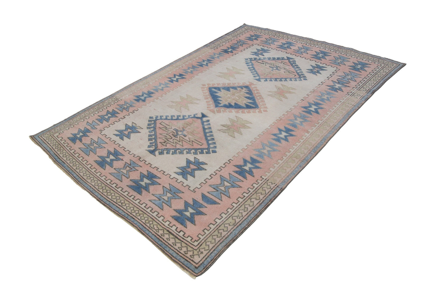 Geometric Oushak Rug, 5x8 Area rug, Turkish rug , Vintage rug, One of a kind rug, Anatolia Rug, Turkey Rug ,Living Room Rug,Bedroom rug,7301