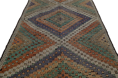 6x9 Bohemian Kilim Rug, Terracotta Geometric Rug, Boho Rug, Area Kilim Rug, Handmade Kilim Rug, One of a Kind, Decorative Unique Rug, 8081