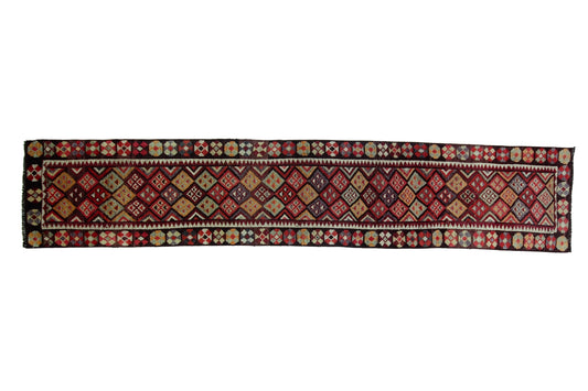 Extra Long Carpet Runner Rug, 3x14 Rug Runner, Turkish Vintage Oushak Runner, Bohemian, Entryway Rug, Made in Anatolia, Runner, 6389