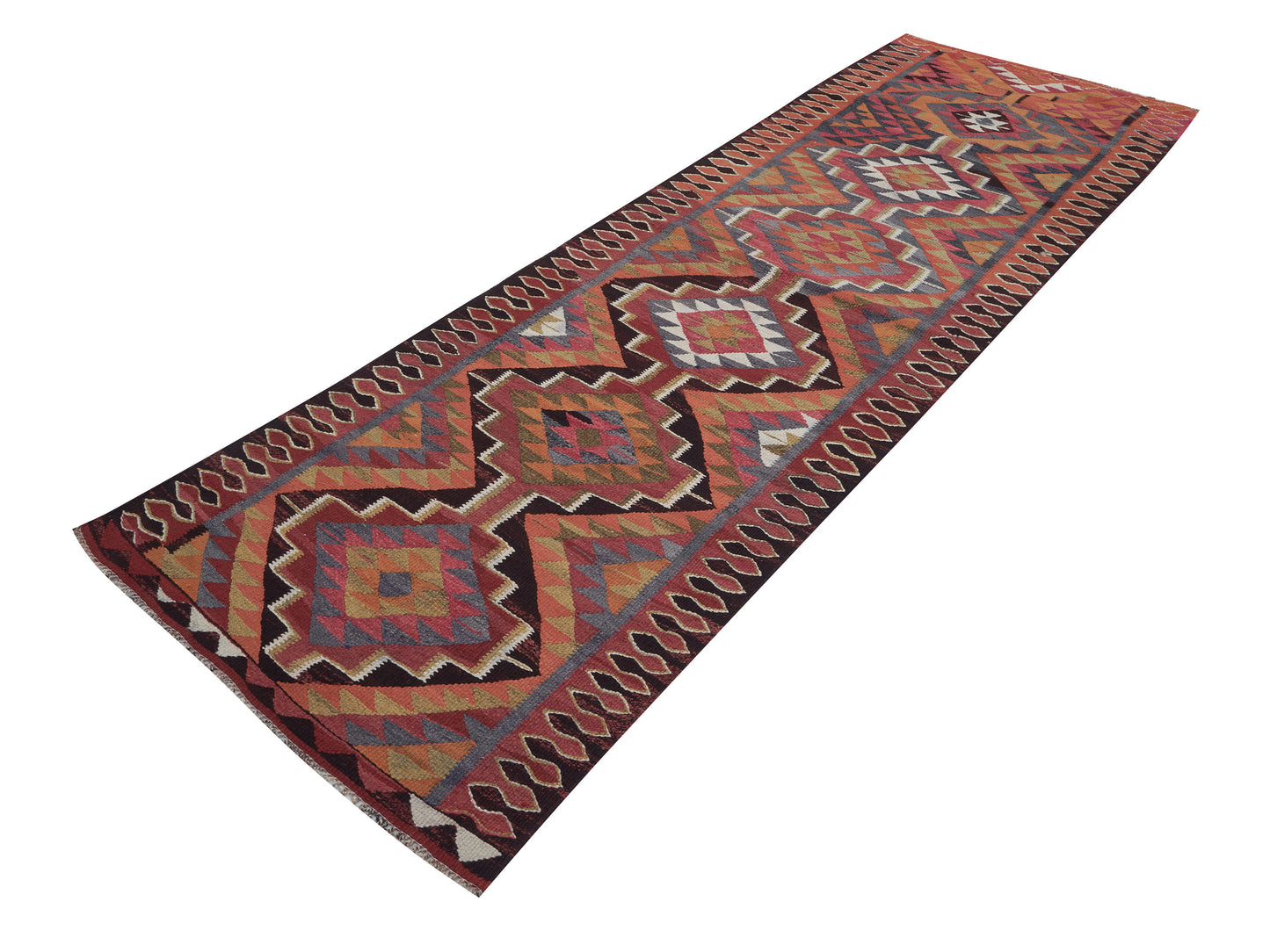 Vintage Kilim Runner Rug, Turkish Antique Runner Rug, Oushak Handmade Runner Rug, Rug Runner 3x10, Hallway Runner, Bohemian Rug, 11402