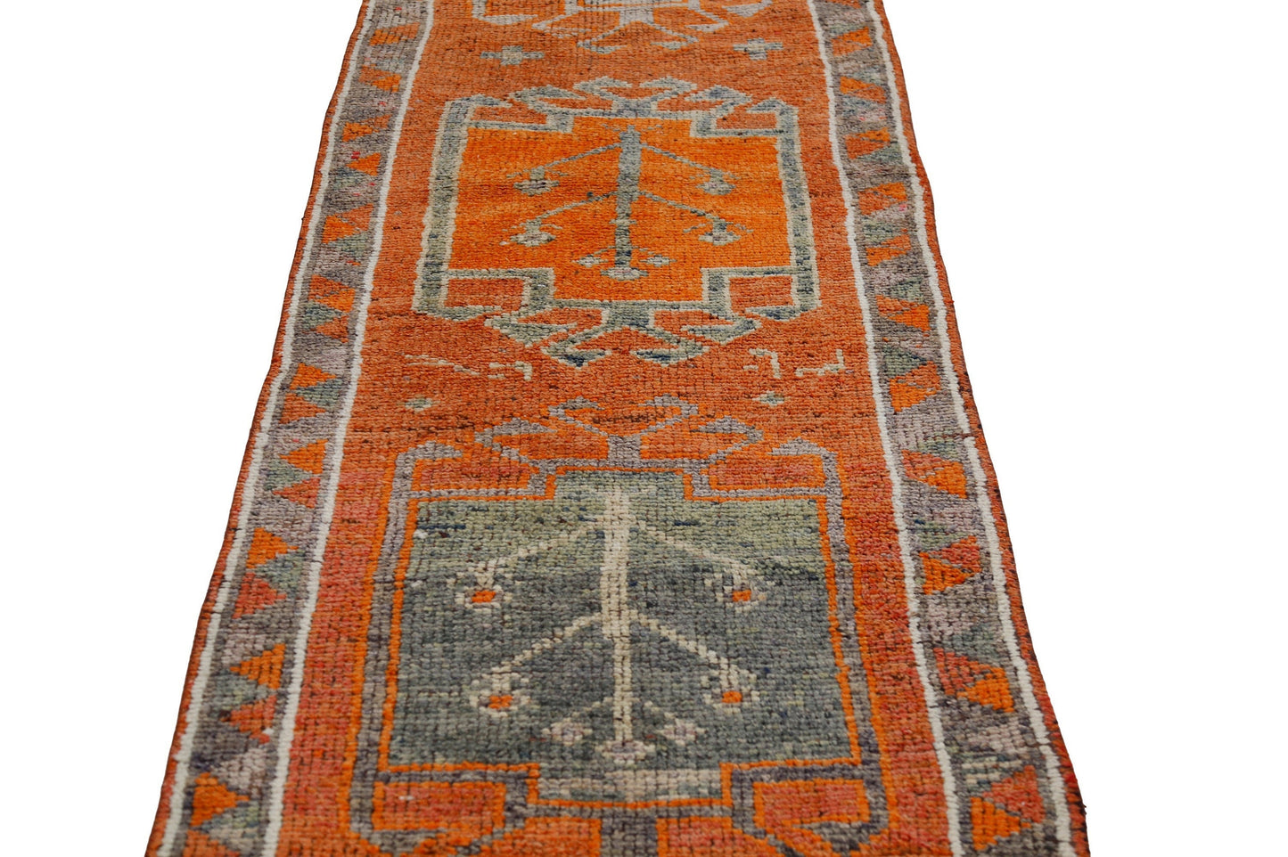 3x11 Hand knotted Vintage Runner rug, Turkish Floor runner rug, Oushak runner ,Herki runner, Entryway rug, Boho runner, Kitchen rug ,7183