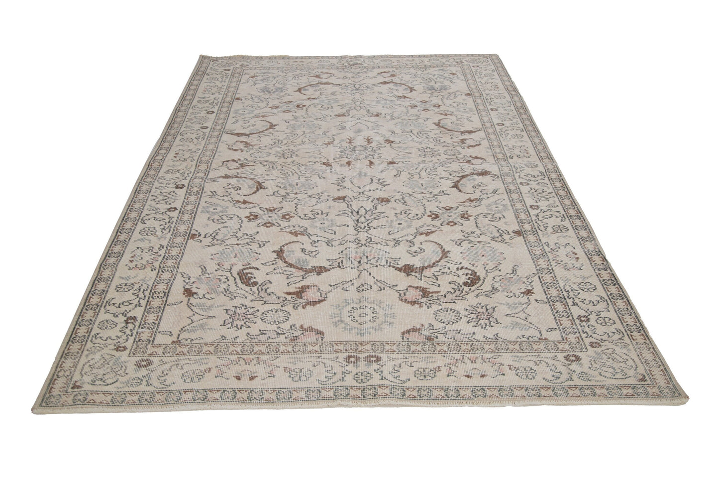 Rug 6x9,Area Turkish rug 6x9, Neutral Oushak rug,Vintage rug,Beige rug 6x9,One of a kind rug,Contemporary,Living room rug,7391