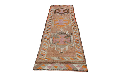 Pastel Oushak Runner rug, Carpet runner ,Boho rug, Fine rug, Turkish rug runner,Faded rug, Country decor, 3x12 Runner rug, 7195