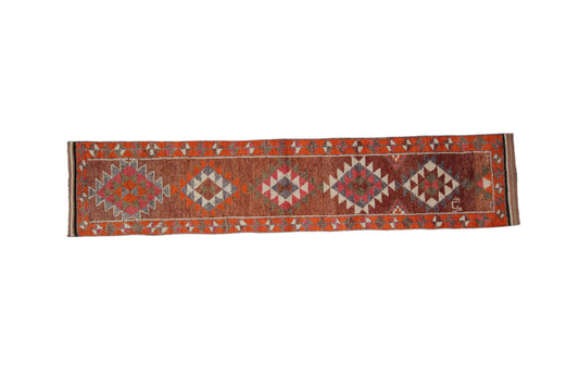 Cherry Red Runner rug, Turkish Oushak Vintage Rug Runner, 3x12 Runner rug,Bohemian Carpet Runner,Anatolia,Made in Turkey,7193