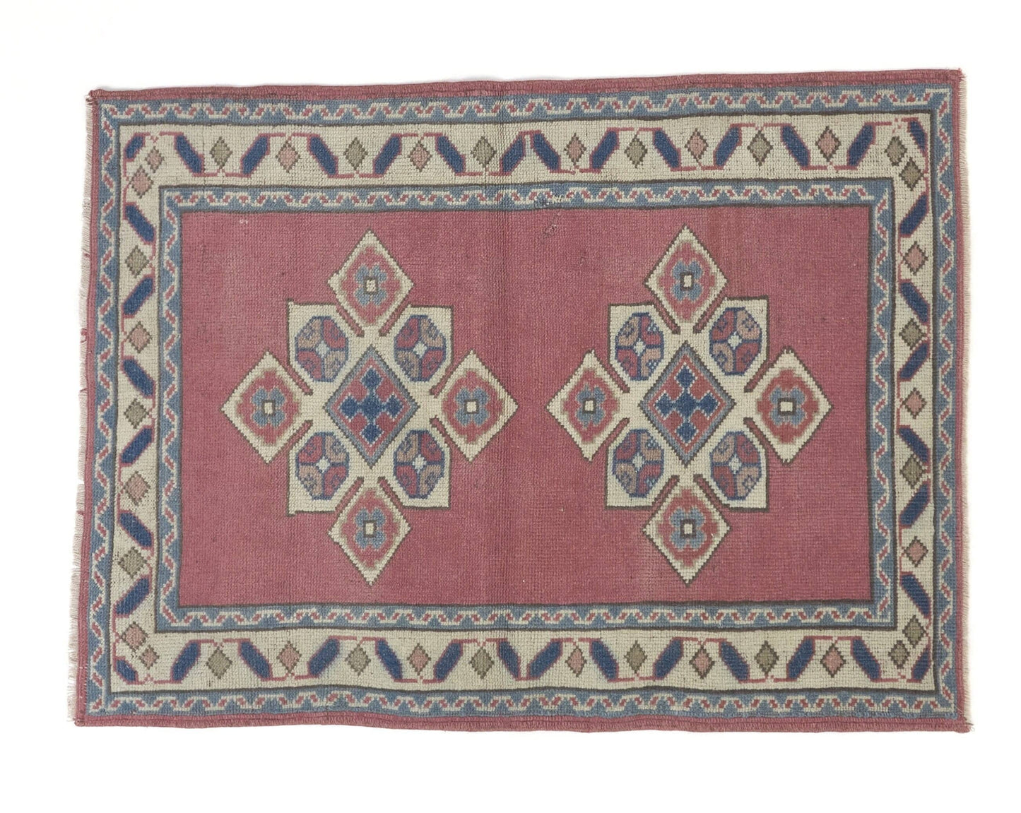 3x4 Art deco Vintage rug, Tribal Oushak rug, Turkey Anatolian rug, Handmade, Area rug, Bedroom rug, Neutral rug, Small Turkish rug ,8646