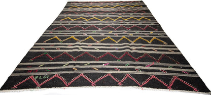 Turkish Vintage kilim rug, Area rug 8x11, Oversize rug, Living room rug, Large rug 8x11, Turkish rug 8x11, 344