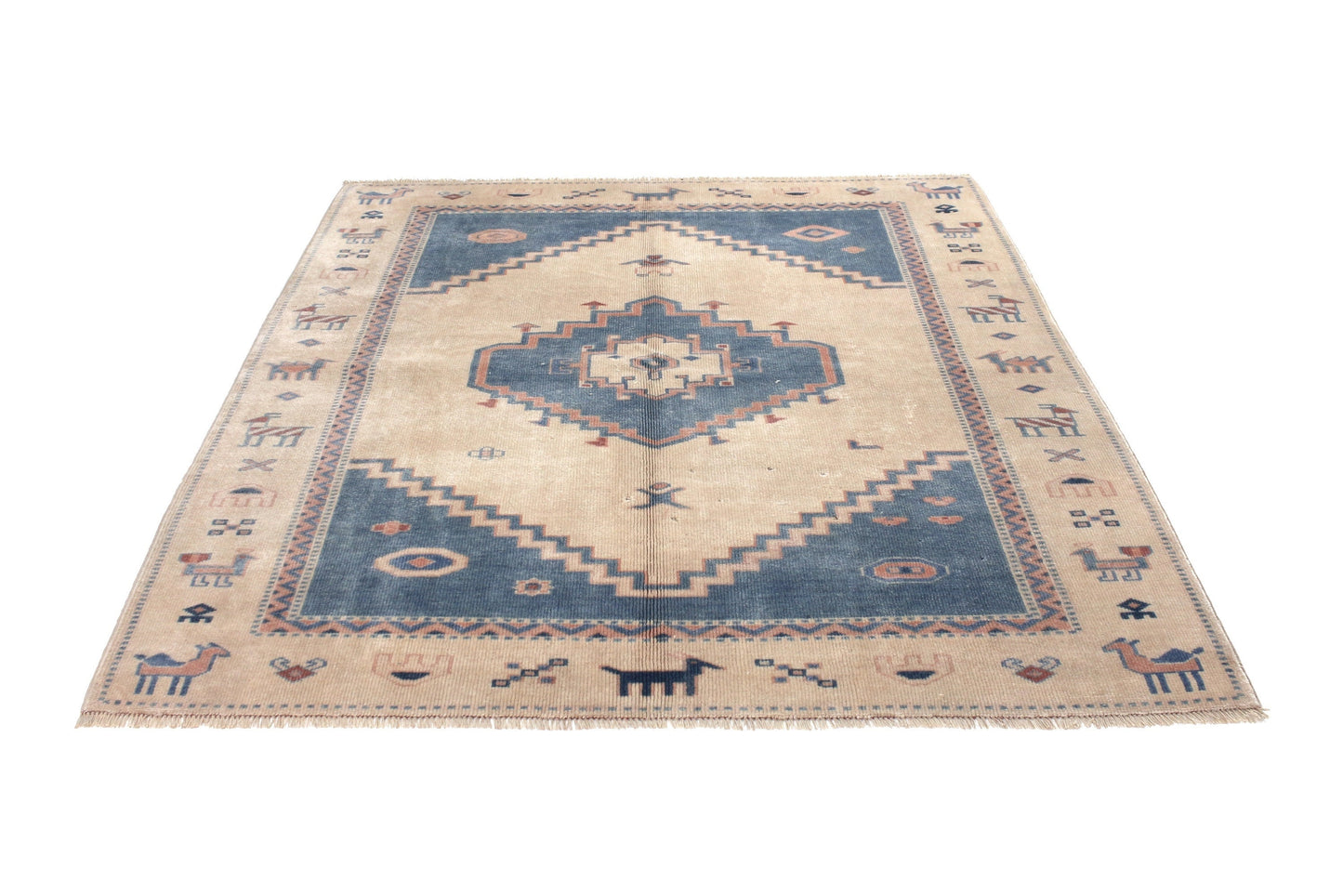 5x5 Vintage Turkish Carpet Rug, Area rug, Turkish Rug, Scandanavian Decor, Oushak Rug ,Anatolia Rug, Nursery Rug, Bedroom Rug,6236