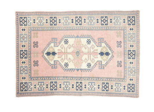 Area rug 6x8, Pink Oushak Rug, Turkish Rug, Oushak Rug ,Vintage Rug, Unique Rug, Mid-Century Oushak Rug, Living room Rug, 6301