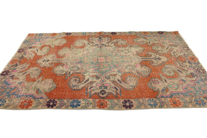 4x7 Oushak Vintage Turkish Rug ,Bohemian Decor, Bedroom Rug, Handmade Rug Carpet, Area Rug, Floor rug, 5614