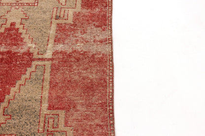 3x10 Faded Runner Rug, Oushak Runner Red, Turkish Runner Boho, Rug Runner Unique, Carpet Runner Oushak, Kitchen Hallway Rug, 4581