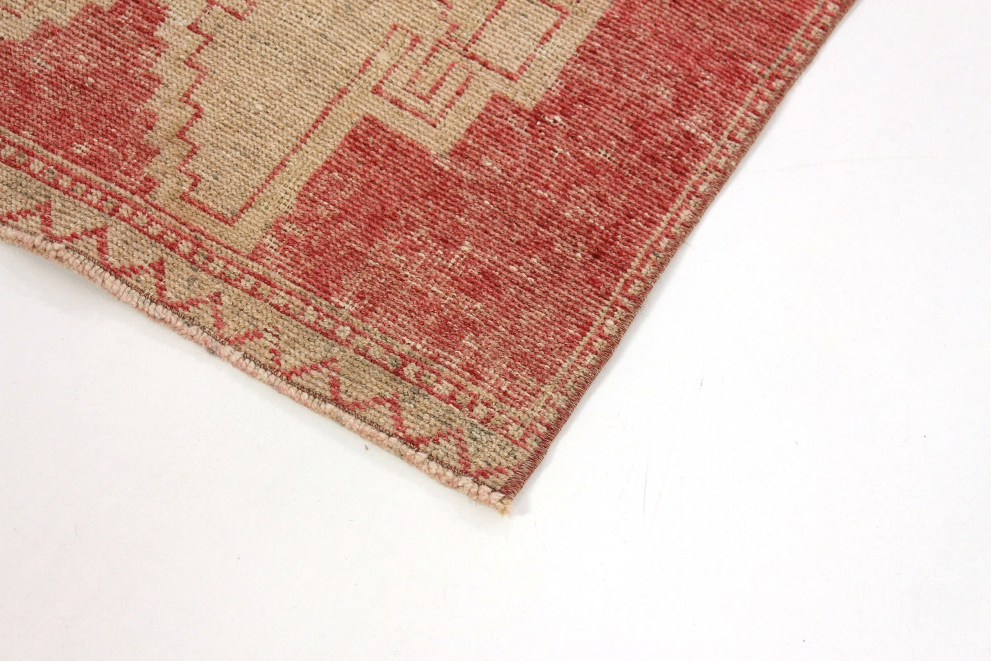 3x10 Faded Runner Rug, Oushak Runner Red, Turkish Runner Boho, Rug Runner Unique, Carpet Runner Oushak, Kitchen Hallway Rug, 4581