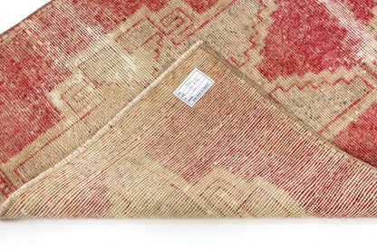 3x10 Faded Runner Rug, Oushak Runner Red, Turkish Runner Boho, Rug Runner Unique, Carpet Runner Oushak, Kitchen Hallway Rug, 4581