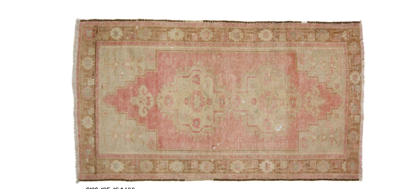 3x6 Rug, Pink Oushak Rug, Vintage Rug, Turkish Rug , Bohemian Decor, Carpet Rug, Nursery rug, Eclectic decor ,Wool Rug, 6186