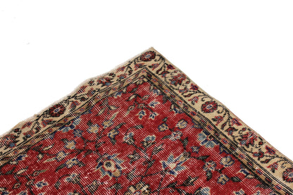 Runner Rug 3x10, Turkish Runner Red ,Oushak Runner Floral, Vintage Handmade Carpet Runner, Vintage Turkish Rug Runner, Boho Decor, 2176