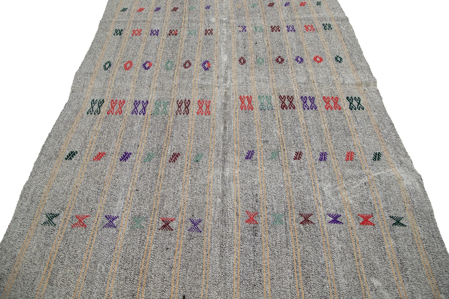 Kilim rug, Turkish kilim rug ,Vintage kilim rug, Gray rug ,Boho rug, Eclectic rug ,6x9 Kilim rug, Fine rug ,Neutral rug, Organic rug, 7897