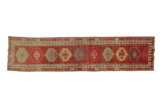 Rug 3x12, Runner Rug, Vintage Runner, Turkish Runner, Oushak Runner, Herki Runner ,Long Runner, Kitchen Decor ,Hallway rug ,Boho Decor ,5725