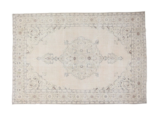 7x10 Beige Rug, 7x10 Turkish Oushak Vintage Rug ,Floral Pastel Area Rug, Farmhouse decor, Living room rug, One-of-a-kind ,8032