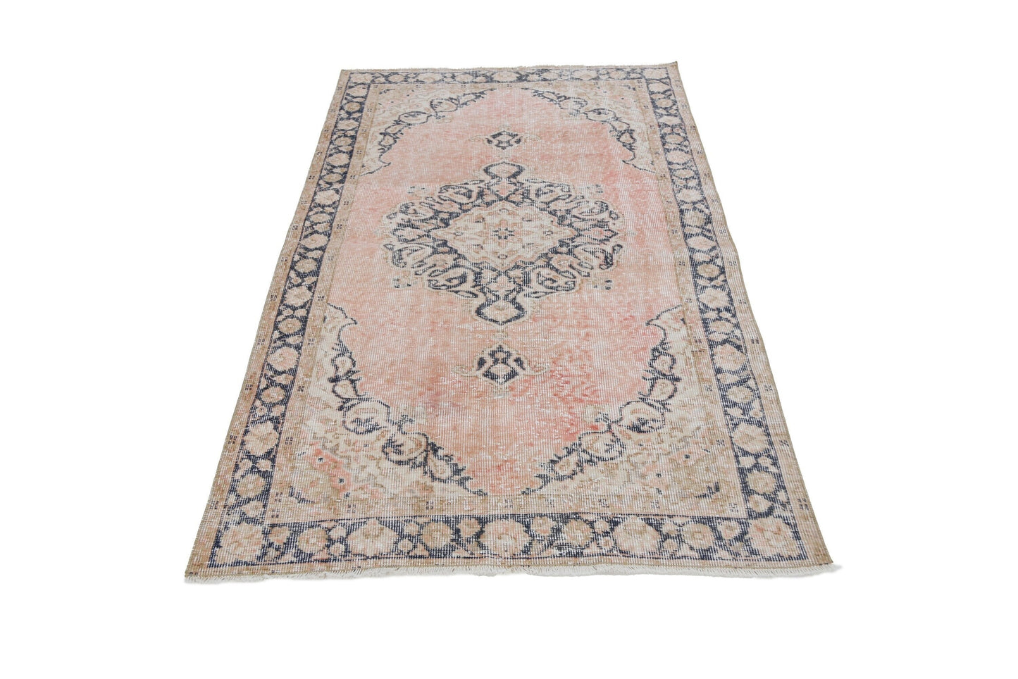 Turkish Rug , Pink Carpet Rug, Oushak Rug, Vintage Rug, 4x8 Rug, Bohemian rug,Kid room rug,Vintage Carpet,Handmade rug, Made in Turkey, 7754