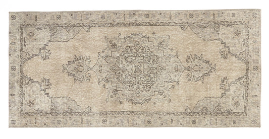 3x6 Area Rug, Anatolia Oushak Rug ,Turkish Vintage Rug, Handmade Rug, Neutral Rug ,Muted Rug ,Wool Rug, Faded Rug, 9605