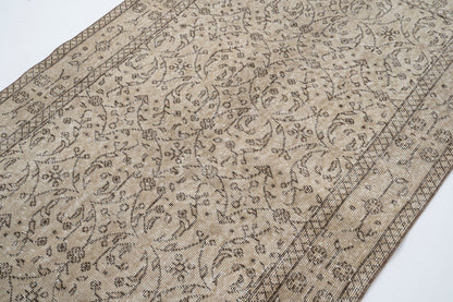 Neutral Oushak Rug ,4x7 Area Rug ,Turkish Rug ,Anatolia Rug ,Oushak Rug 4x7 ,Old Vintage rug ,Boho Rug ,Ethnic Carpet Rug ,9678