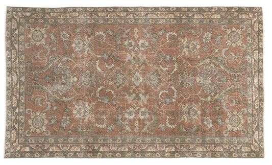 Boho Oushak Rug, Turkish Rug, Vintage rug, Eclectic Handmade Area Rug, Floral Rug, Anatolia rug, Unique Carpet rug, Bedroom rug, 9641