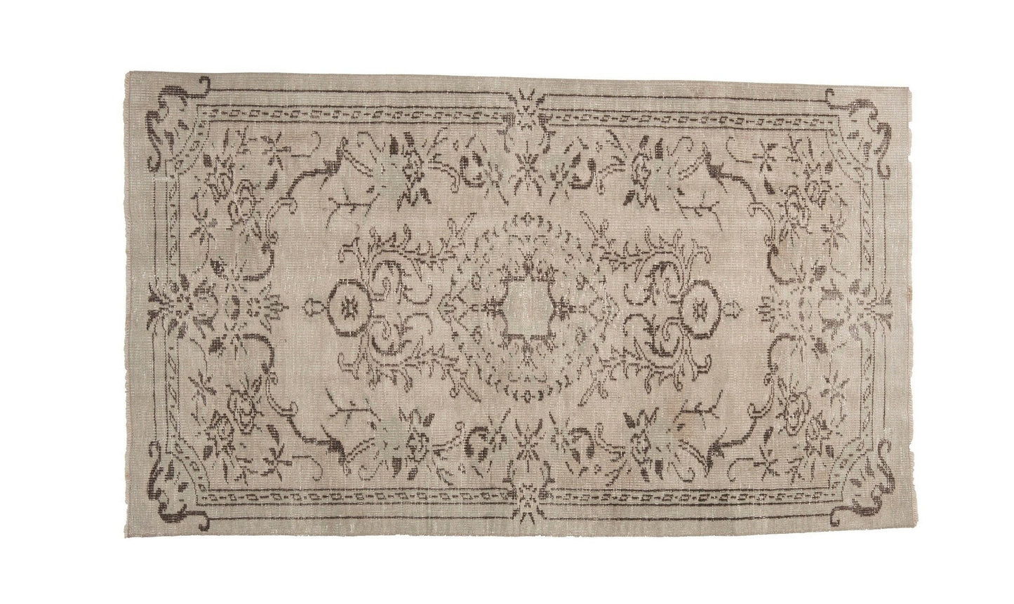 Turkish Oushak Rug, Vintage Area Rug, Beige Faded Handmade rug, Carpet Rug, Small Rug 4x7, One of a kind rug, Bedroom rug, Floor rug, 9646
