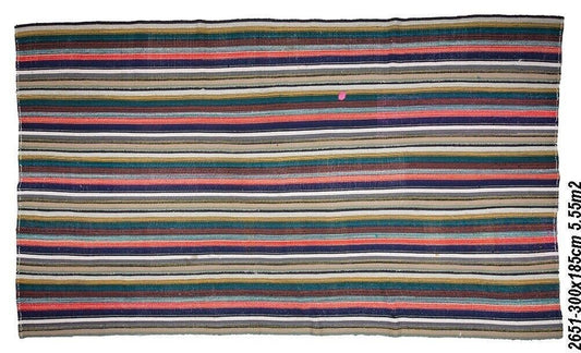 Rainbow Color Striped Rag Kilim rug, 6x10 Turkish Vintage Kilim Rug, Boho Area Chaput Kilim rug,Eclectic Decorative Rug,2651