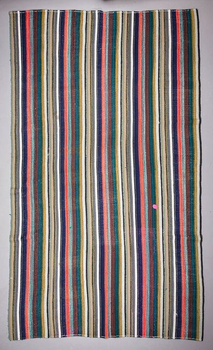 Rainbow Color Striped Rag Kilim rug, 6x10 Turkish Vintage Kilim Rug, Boho Area Chaput Kilim rug,Eclectic Decorative Rug,2651