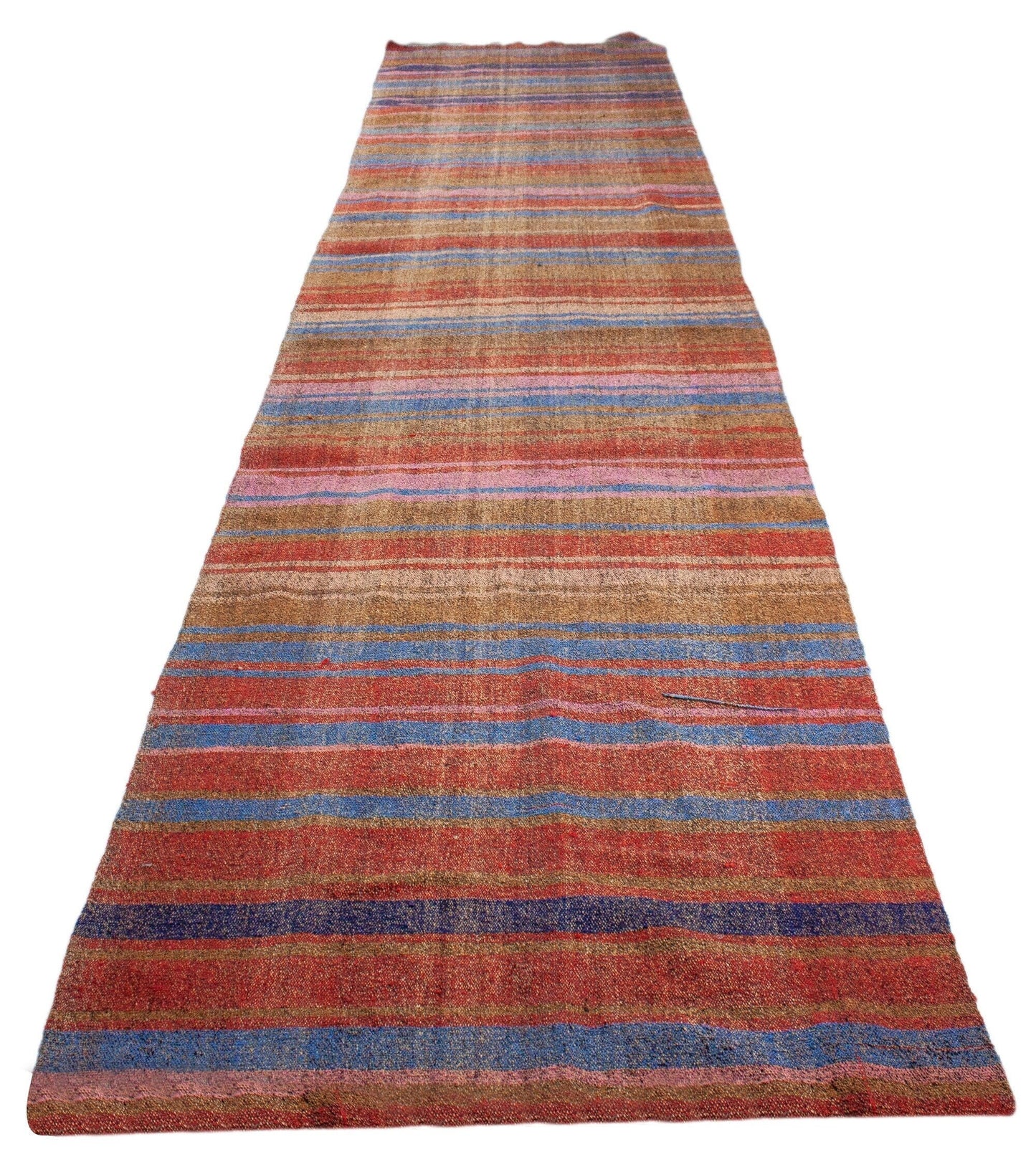 3x25 Extra Long Floor Colorful Vintage Turkish Kilim Runner Rug, Decorative Stair Hallway Rug,4728