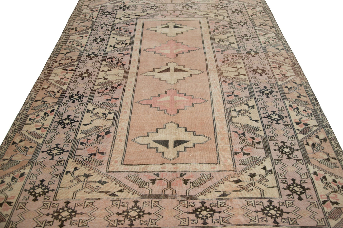 Brown Faded Turkish rug, Area Turkish rug ,Vintage Oushak Turkish rug ,Mid-century rug, Turkey rug, Turkish rug 6x9, 7232