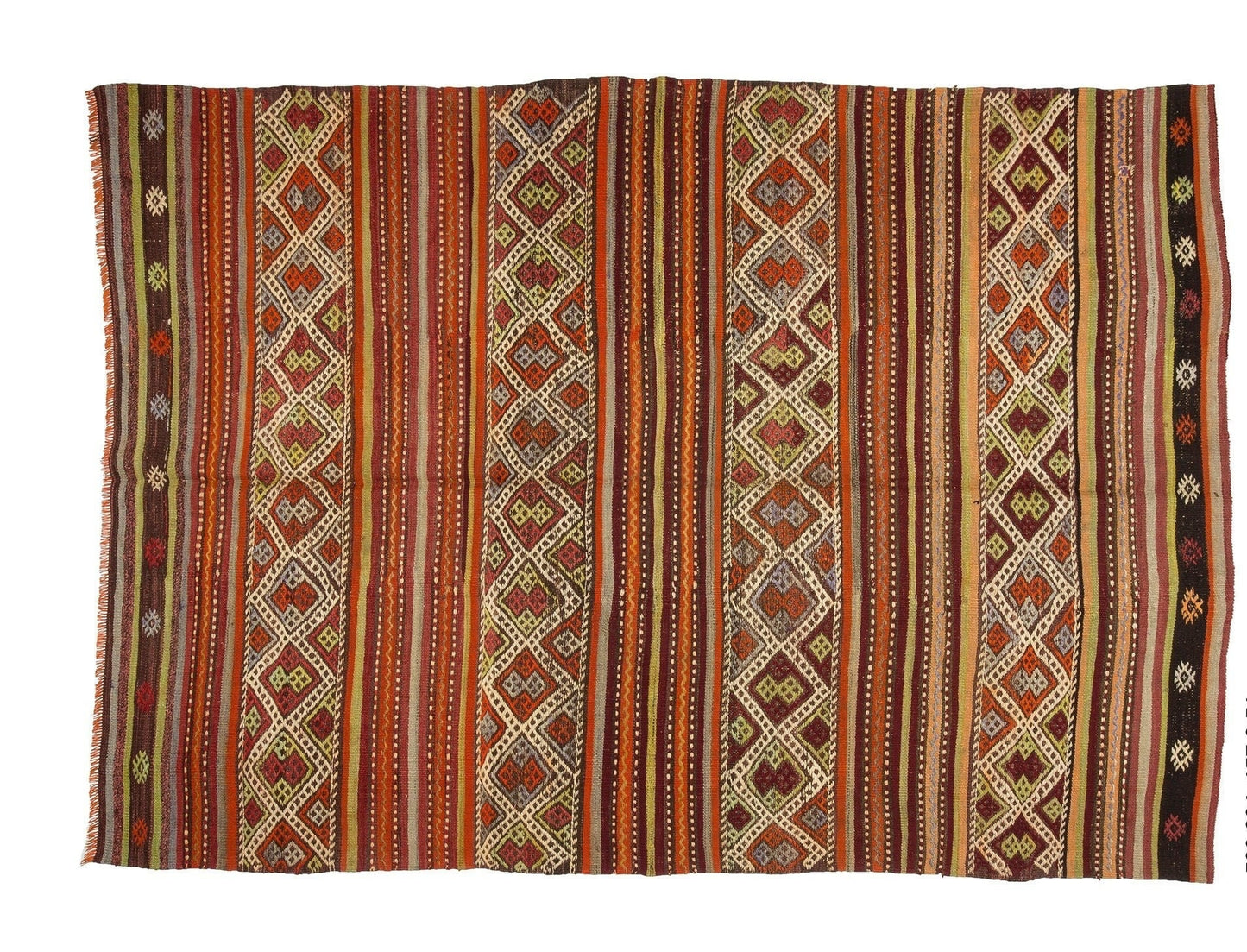 Embroidery Tribal Handmade Kilim rug 5x7 ,Turkish Vintage Kilim Rug, Area Pastel Kilim Rug, Faded Flat weave Kilim rug,Bedroom,599