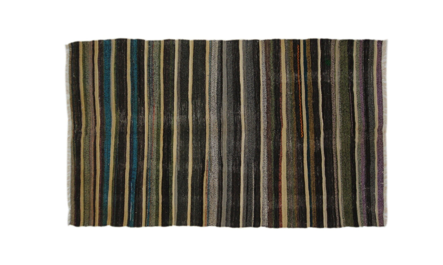 Goat hair Vintage Turkish Kilim rug 6x9, Unique Hard coal Handmade Area rug, Boho Rag Rug, Turkey rug, Fine rug, Kilim rug rag, 7762