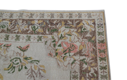 7x10 Rug, Floral Beige 7x10 Turkish Rug, Vintage Turkish Oushak Rug, Carpet rug, Neutral rug, Oushak Carpet ,7079