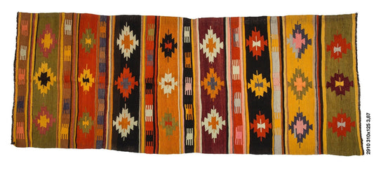 Hallway Runner rug, Kilim rug runner, 4x10 Runner rug, Turkish Vintage runner rug, Kitchen rug, Corridor rug, 2910