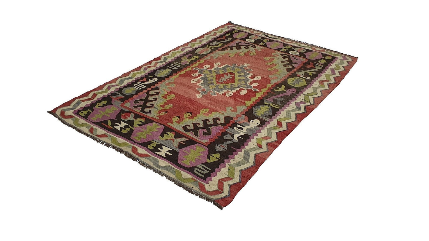 Oushak Kilim rug, 5x7 Turkish Kilim rug, Vintage Kilim rug, Coastal decor, Area rug, Bedroom rug, Old rug,Fine rug ,Living room rug,2912