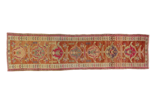 3x11 Oushak Turkish Vintage Runner, Hallway Floor Carpet Runner Rug, Eclectic Decor, Kitchen, Entryway ,Runner, 5737