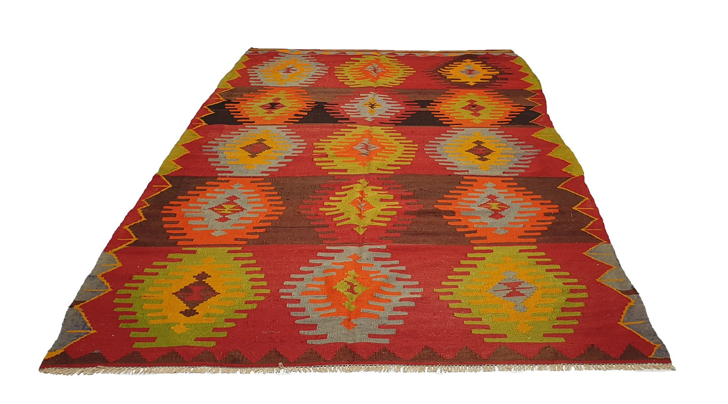 6x9 Kilim Rug Boho, Turkish Vintage rug Kilim ,One of a kind rug, Living room rug, Royal KİLİM RUG, Anatolia rug,  541