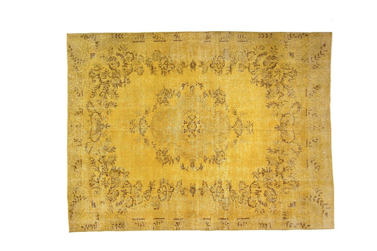 6x9 Yellow Floral Turkish Rug, Area Carpet Rug, Vintage Rug, Bedroom rug, Coastal Decor, 3690