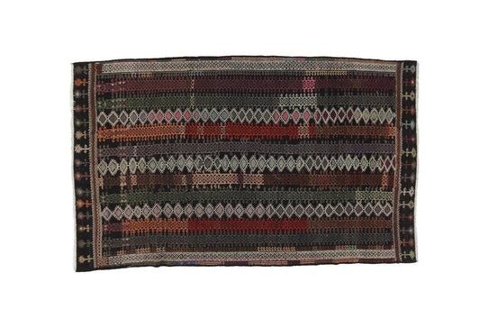 Turkish Vintage Area Handmade Unique Old Floor One of a kind Primitive Living room Turkey Anatolia Fine 6x9 Kilim Rug ,8165